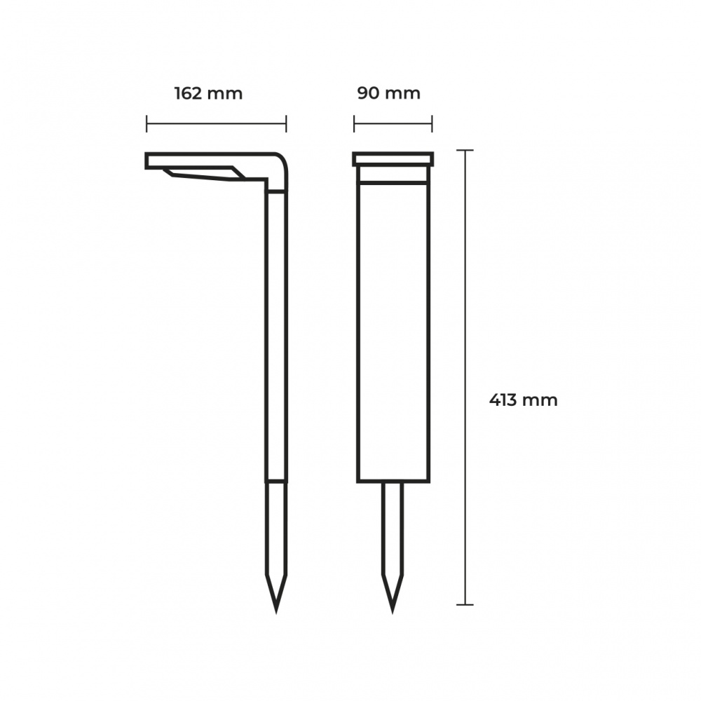 Світильник на сонячній батареї Eurolamp 2 Вт IP54 чорний LED-2W/6500K(S1)