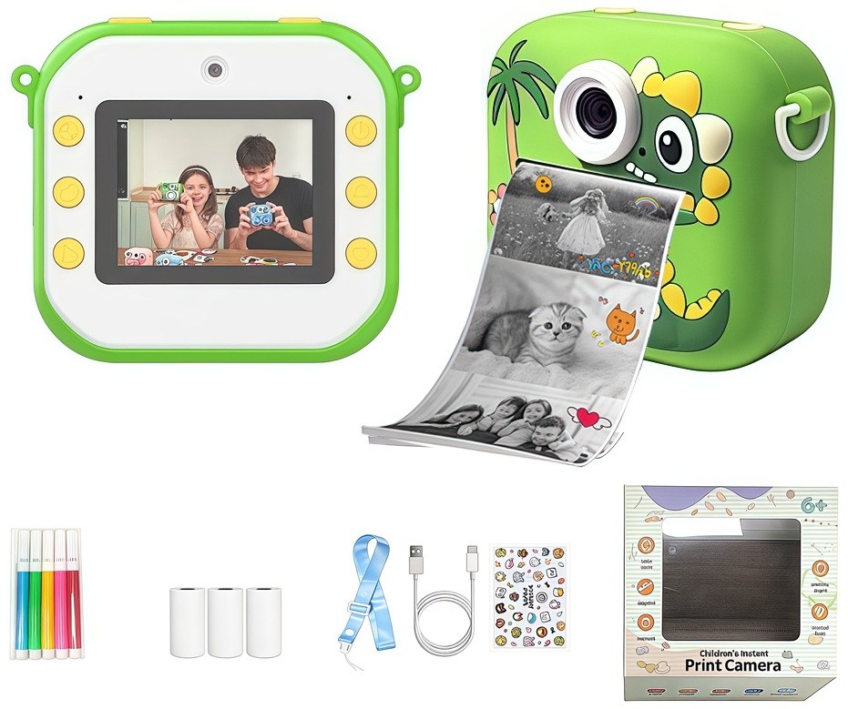 Фотокамера DIY TOYS з принтером «Динозавр» 2 в 1 CJ-4978946-G — фото 1
