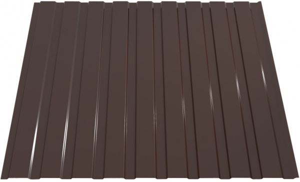 Профнастил глянцевый PSM H-15 0,45x1155x2000 мм RAL 8017 коричневый