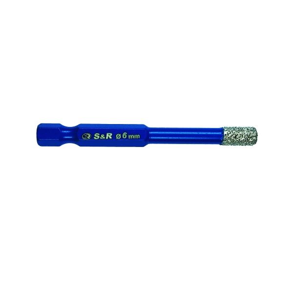 Сверло для плитки S&R 68 мм HEX 1/4'' 6 мм 1 шт. 252500006