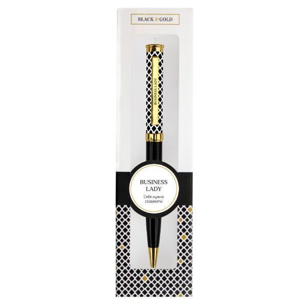 Ручка кулькова Be Happy Black&Gold 022-Business Lady 