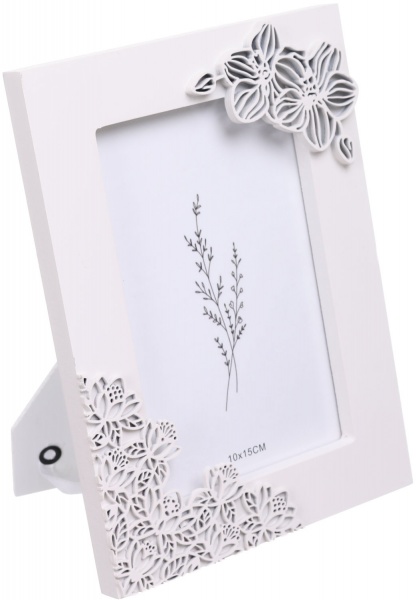 Рамка для фото FLOWERS МДФ 1 фото 10x15 см срібний 