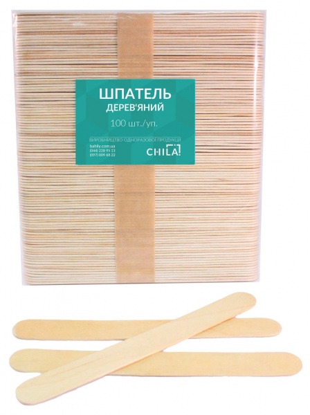 Шпатель деревянный CHila одноразовый для шугаринга, воска, парафина 100 шт.