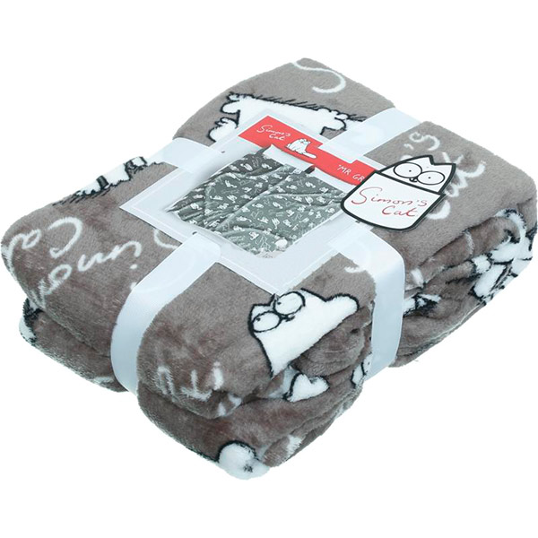 Плед фланель Simon's Mr Grey Cat 160x200 см