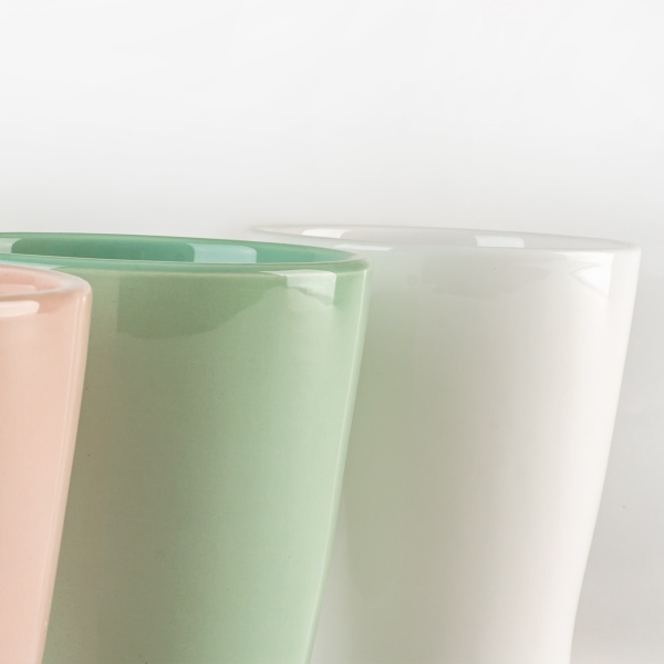 Горщик керамічний круглий 1,6 л білий (DH-FLOWERS-29 WHITE) 