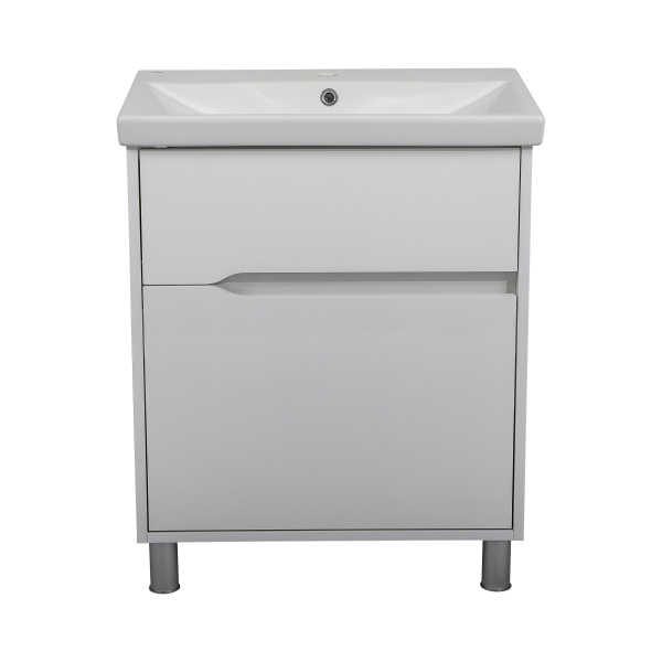 Тумба на ножках Aqua Rodos Сидней 70 белый глянец с умывальником