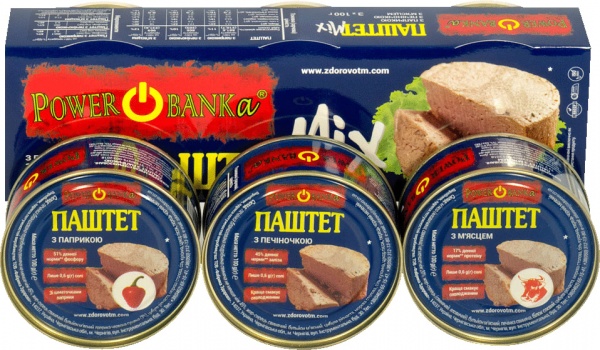 Паштет PowerBANKa Ассорти 300 г (4820184611108) 
