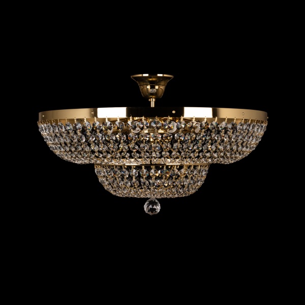 Люстра стельова ArtGlass 9x40 Вт E14 латунь/кришталь E 0103/09/20 CL 