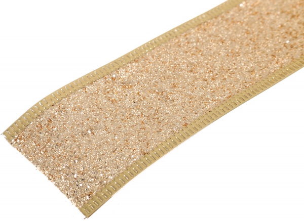 Стрічка декоративна новорічна з блискітками 38х2700 мм ANM800720 