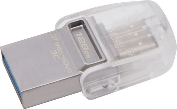 Флеш-пам'ять USB Kingston DataTraveler microDuo 3C 128 ГБ USB 3.1 silver (DTDUO3C/128GB) 