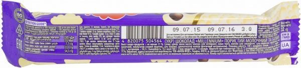 Шоколад Millennium белый пористый в молочном шоколаде 32 г (4820075504564) 