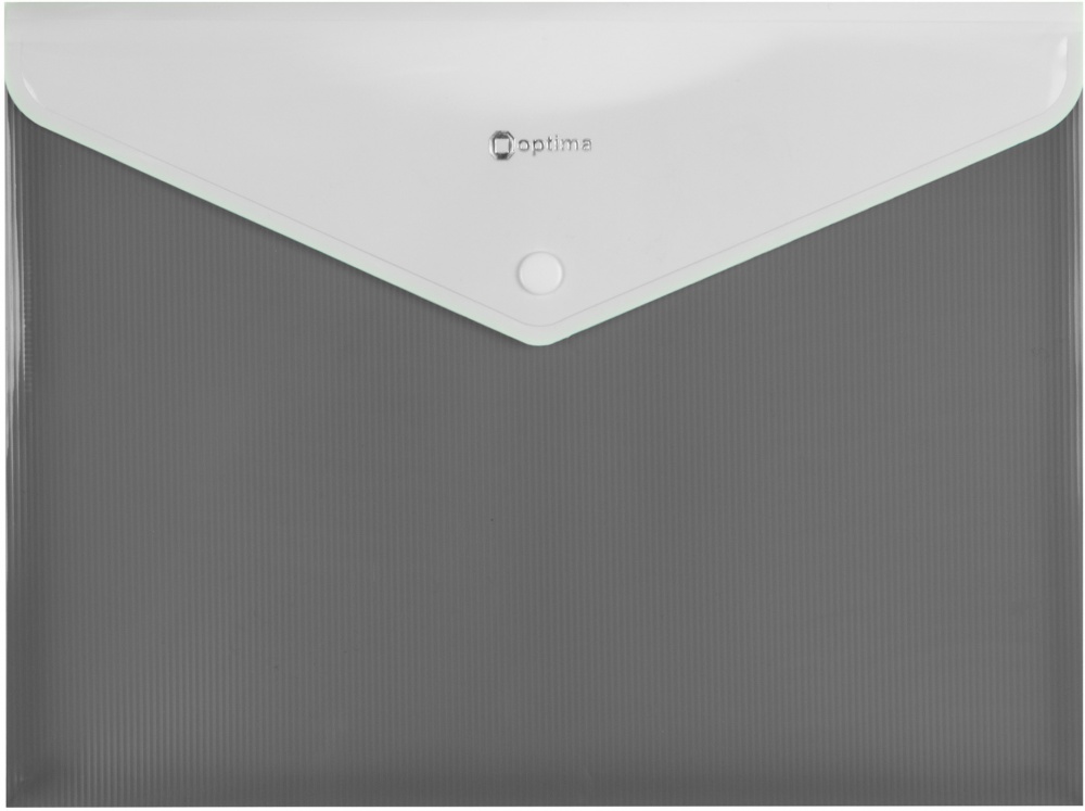 Папка-конверт А4 непрозора на кнопці Смуга сіра Optima O31315-10