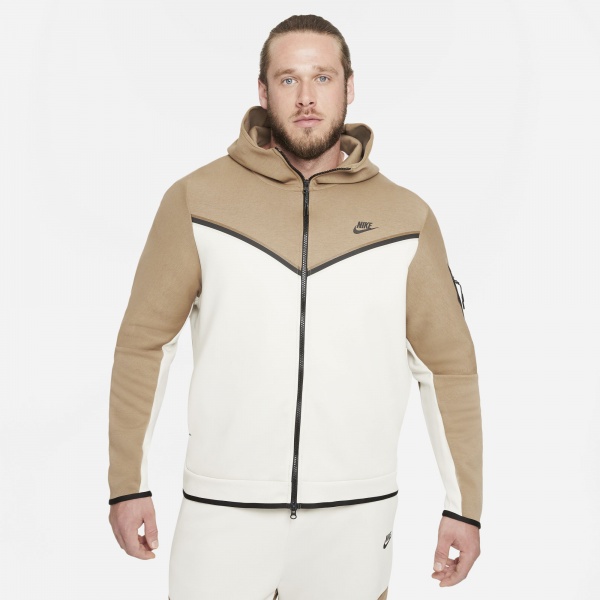 Джемпер Nike M NSW TCH FLC HOODIE FZ WR CU4489-208 р. 2XL бежевый