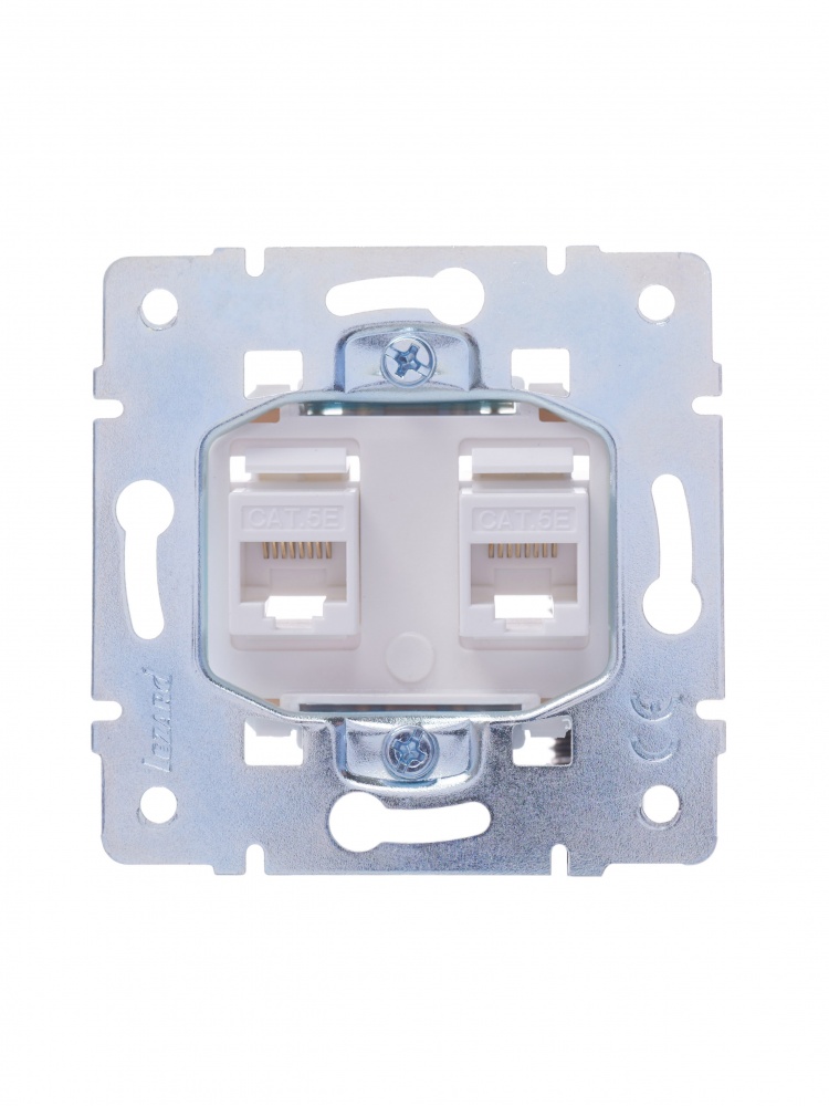 Розетка комп’ютерна подвійна 2 Lezard Vesna IP20 білий 742-0288-141