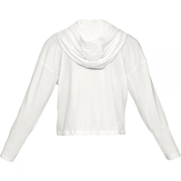 Джемпер Under Armour TAPED UA CROP HOODIE 1345891-112 р. M белый