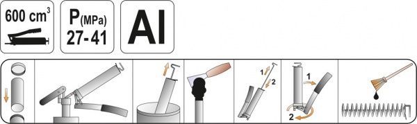 Шприц мастильний з жорсткими і гнучкими аплікаторами YT-07042 YATO