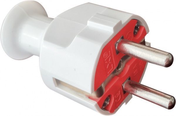 Электровилка штепсельная прямая 326WHP с заземлением 220В 16А поликарбонат белый