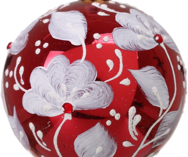 Шар новогодний цветочная серия d 80 мм в ассортименте