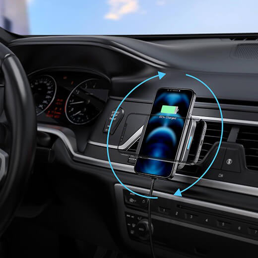 Автодержатель ESR с беспроводной зарядкой HaloLock MagSafe черный