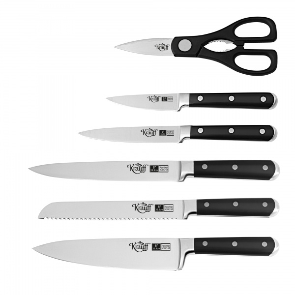 Набір ножів на підставці з ножицями 7 предметів 29-305-015 Krauff