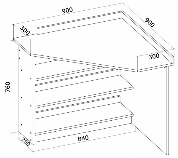 Стол письменный угловой Грейд Эней 900х760х900 мм дуб крафт золотой 