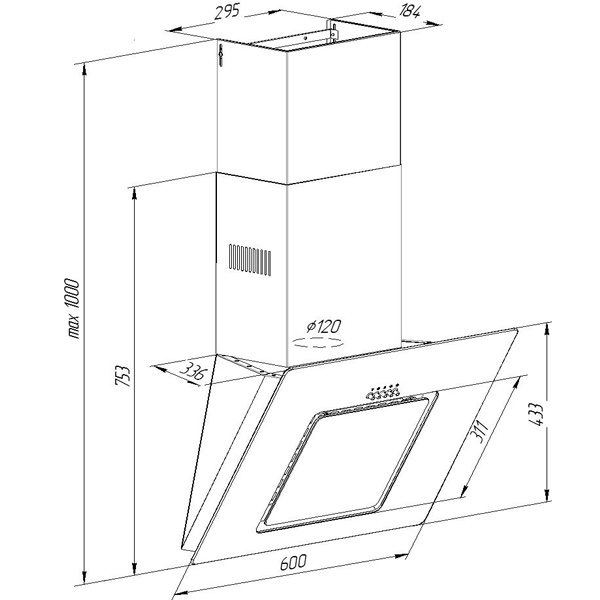 Витяжка Pyramida NR-F 60 BLACK MU/U