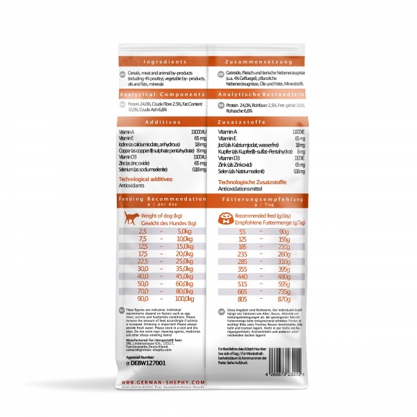 Корм сухий для усіх порід German Shephy Silver Geflugel свійська птиця 10 кг