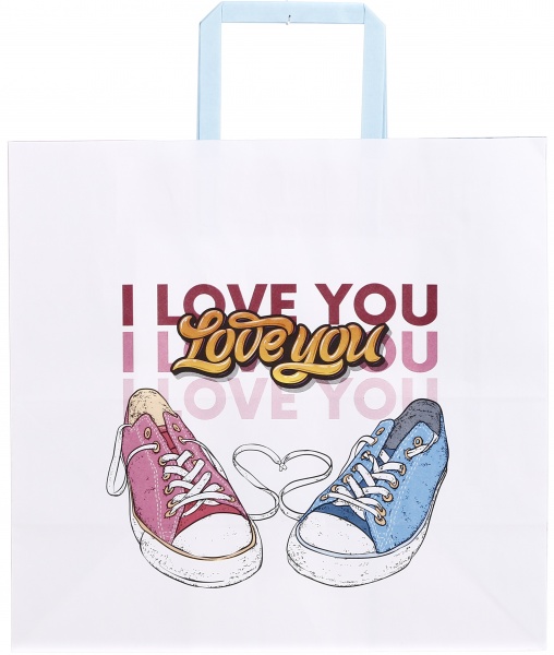 Пакет бумажный 320х150х300 белый с ручками