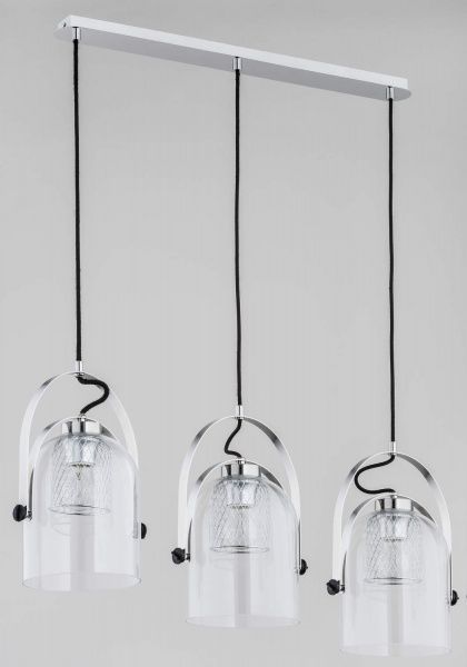 Люстра підвісна ALFA Garanti Glass 3x60 Вт E27 хром 62028 