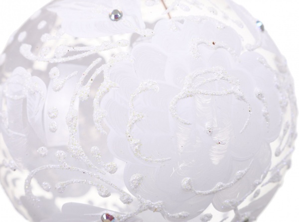 Шар новогодний цветочная серия d 80 мм в ассортименте