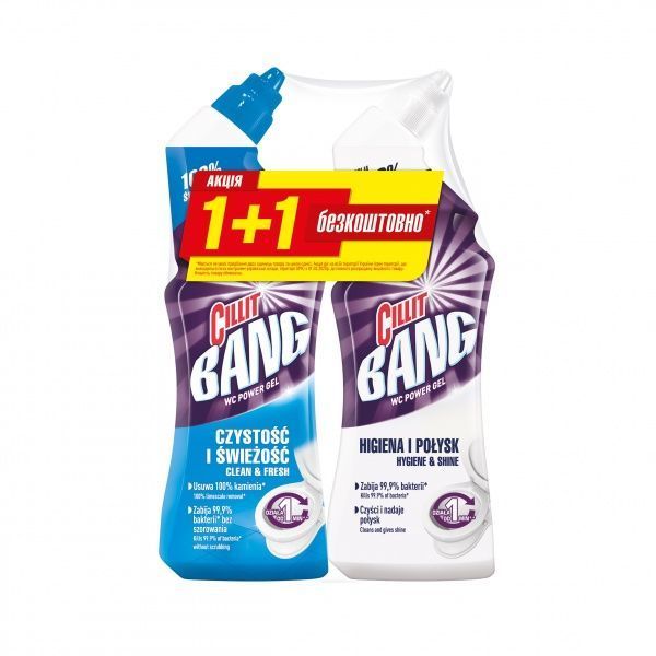 Средство Cillit Bang Gel Original 750 мл + Cillit Bang Gel Bleach 750 мл 