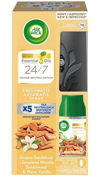Автоматический освежитель воздуха Air Wick Freshmatic Сандаловое дерево и чувствительная ваниль 250 мл