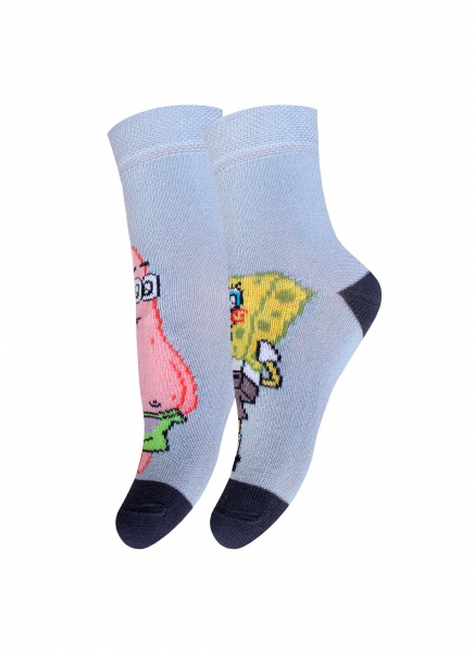 Носки унисекс Conte-Kids 3074 Spongebob (средней длины) 641 р.15-16 Сірий-Блакитний 
