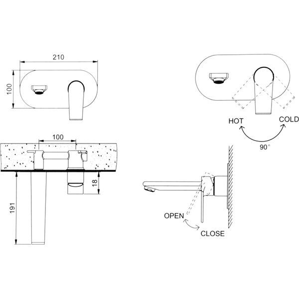 Змішувач для умивальника EGO Lite F1122801101