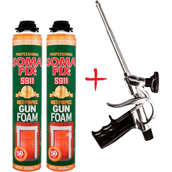 Піна монтажна Soma S911 2 шт. + пістолет для піни 750+750 мл