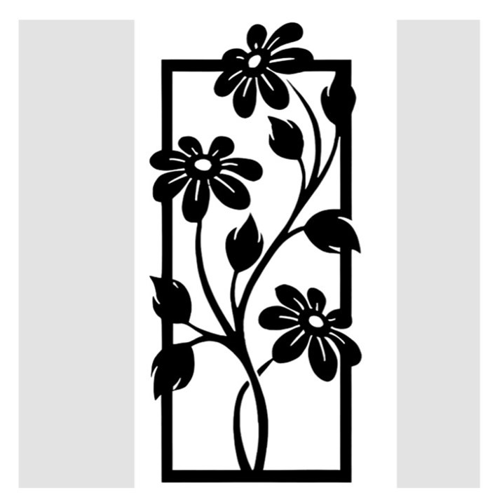 Панно декоративне Brushme Квітучий ескіз 45x25 см чорний