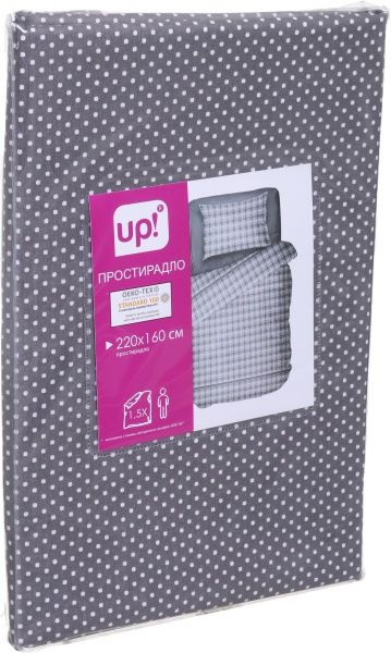 Простынь Горошек 160x220 см серый UP! (Underprice) 