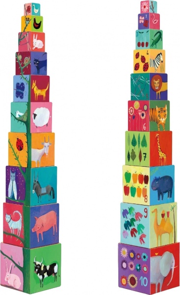 Пирамидка Djeco Забавные кубики Мои друзья DJ08505