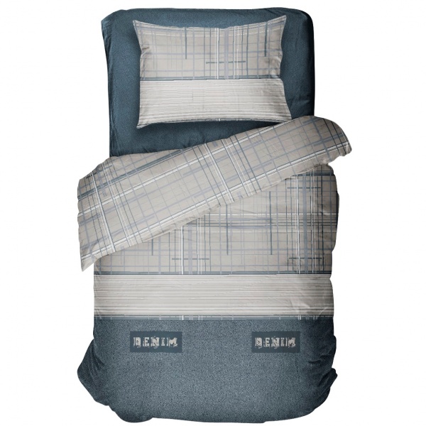 Комплект постільної білизни 1,5 Denim сіро-синій UP! (Underprice) 