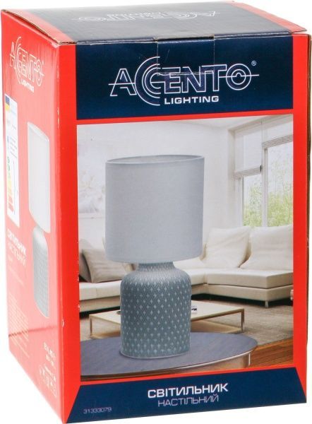 Настільна лампа декоративна Accento lighting 1x40 Вт E14 сірий ALT-T-D4208G 