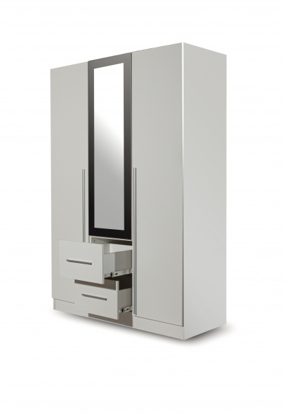 Шкаф с зеркалом Embawood Крефелд 1360х1990х560 ДСП белый 