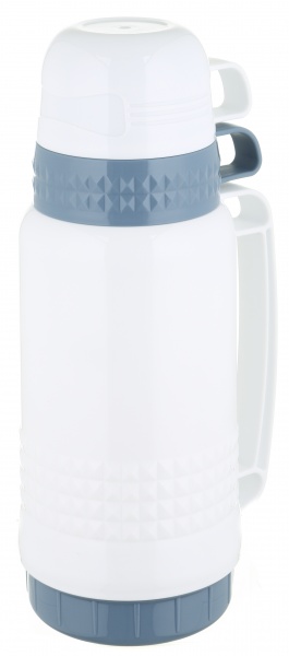 Термос Eclipse зі скляною колбою білий 1000 мл Flamberg Smart Kitchen