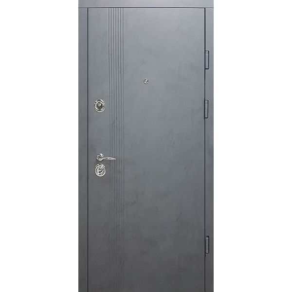 Двері вхідні Булат Престиж 172 бетон антрацит 2050x850мм праві