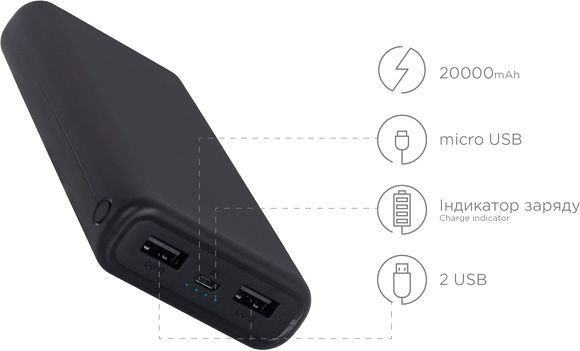 Внешний аккумулятор (Powerbank) Ergo 20000 mAh (LP-192)