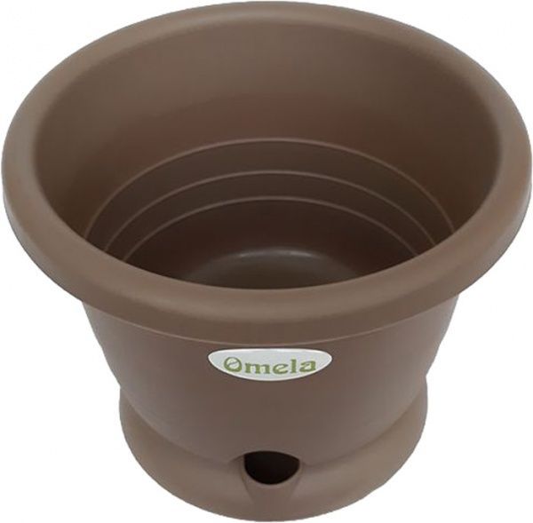 Горшок пластиковый Омела Омела Пастель 1,6 литра круглый 1,6л мускат 