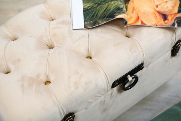 Скриня-пуф Shic B айворі, 82,5х42х47 см велюр 