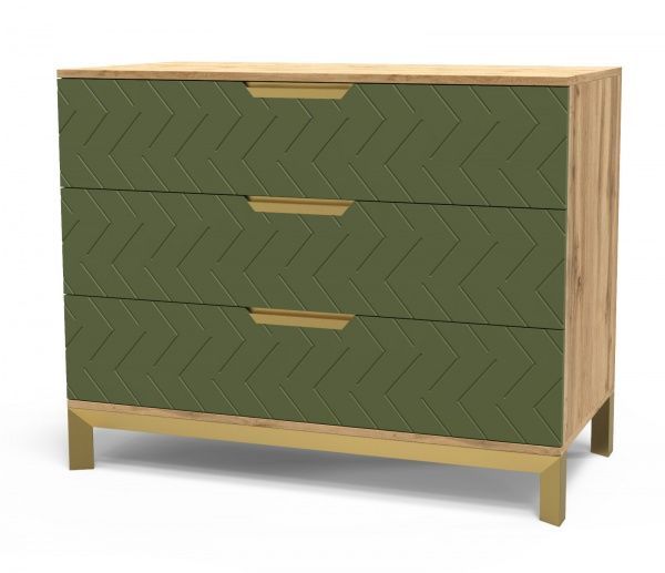 Комод Art in Head Swan 800 3ш дуб вотан /бали зеленый 