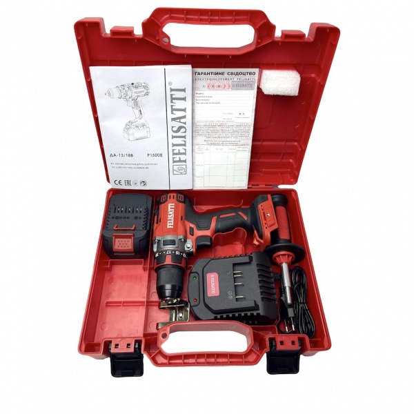 Шуруповерт акумуляторний Felisatti ДА-13/18ВК/P15008