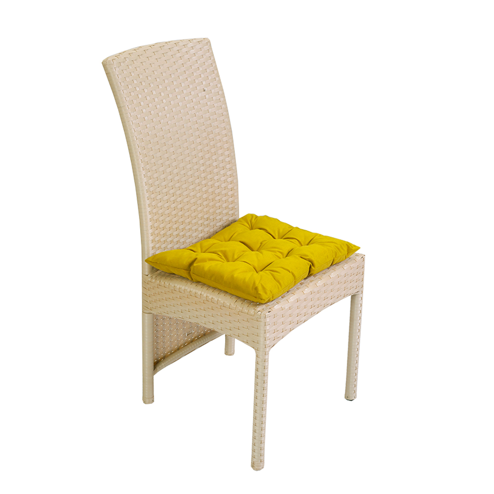 Подушка на стул стеганая 9 закрепок горчица Flox 40