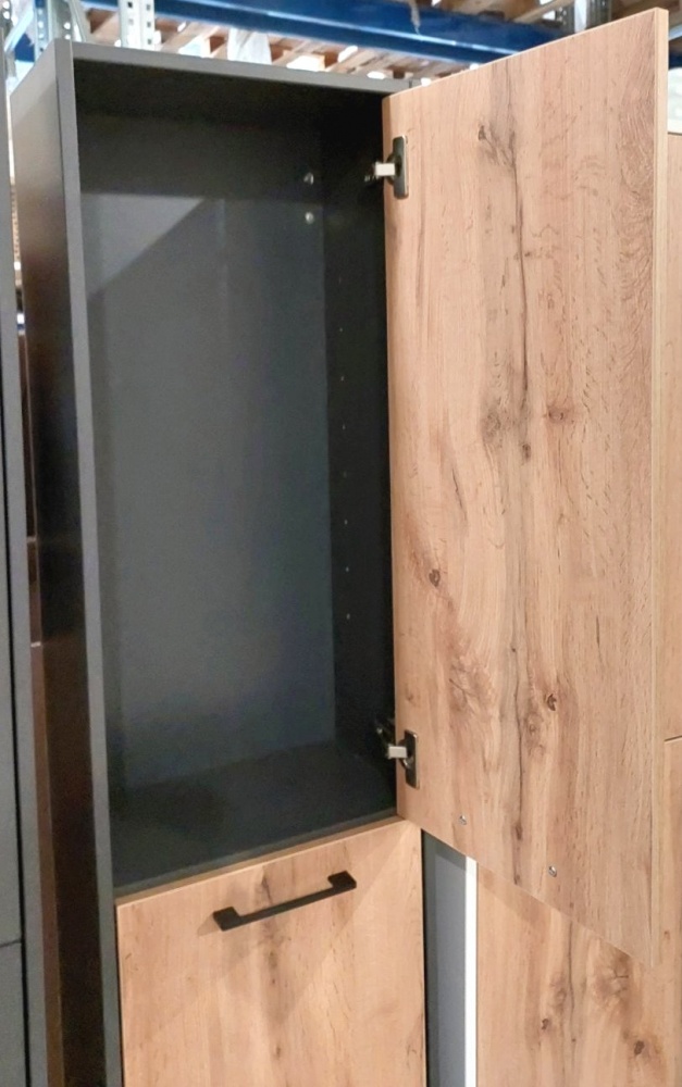 Пенал для ванной комнаты ЮВЕНТА Afina - 170 AfP-170 Антрацит + Дуб Вотан